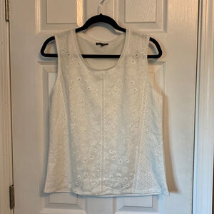 Leo and Ugo white lacy front tank top style shirt 3